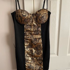 Black and Gold mini Bebe dress